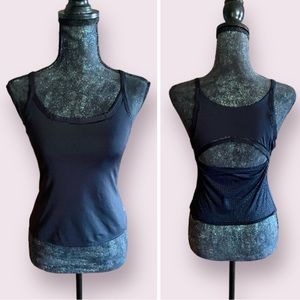 JoyLab Athletic Black Tank Ballet-Core Open Mesh Back